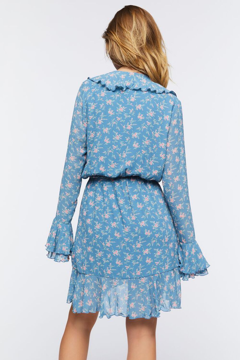 Chiffon Floral Print Mini Dress