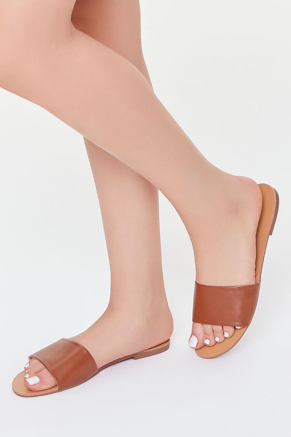 Faux Leather Slip-On Brown