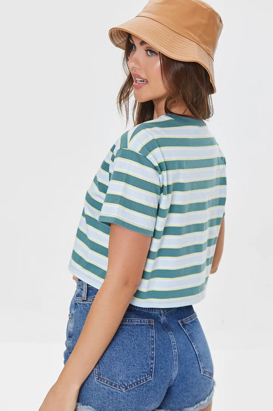 Striped Boxy SKY BLUE/PATINA