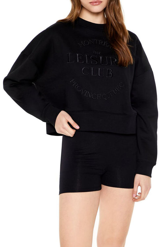 Montreal Leisure Club Embroidered Pullover Black
