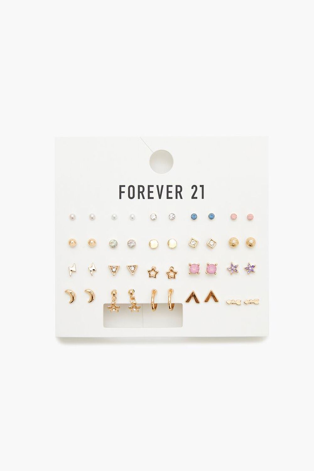Rhinestone Stud &amp; Hoop Earring Set