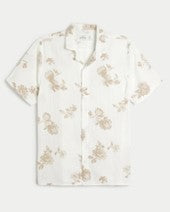 Short-Sleeve Button OFF WHITE FLORAL