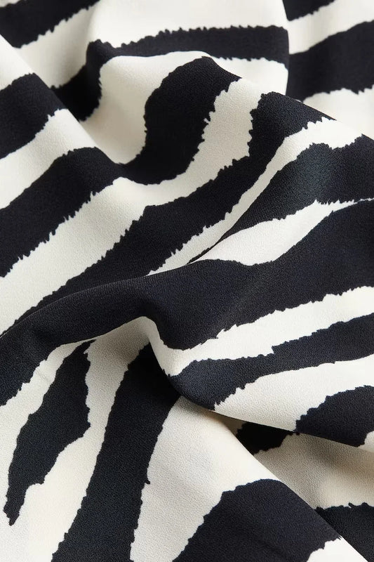 Draped Wrap Black/zebra Print