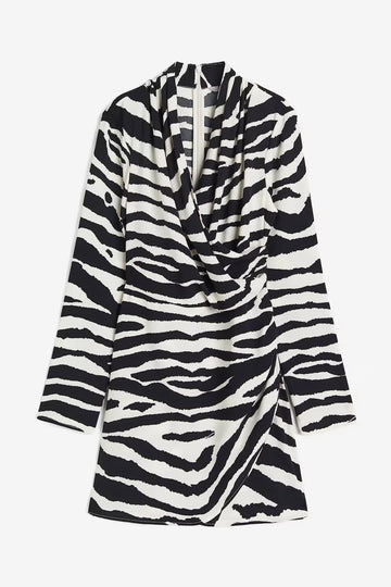 Draped Wrap Black/zebra Print