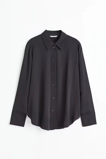 Pointed-collar Shirt Black