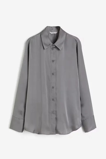 Pointed-collar Shirt Gray