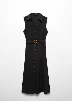 Belt Shirt Dress Black