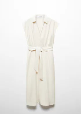 Belt Wrap Dress Off White