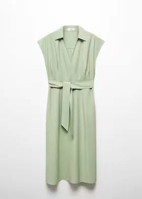 Belt Wrap Dress Green Apple