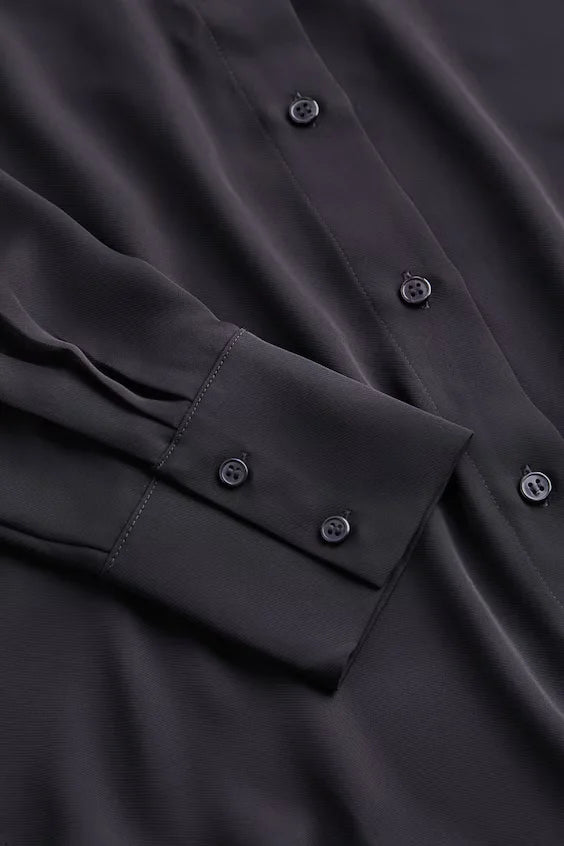 Pointed-collar Shirt Black