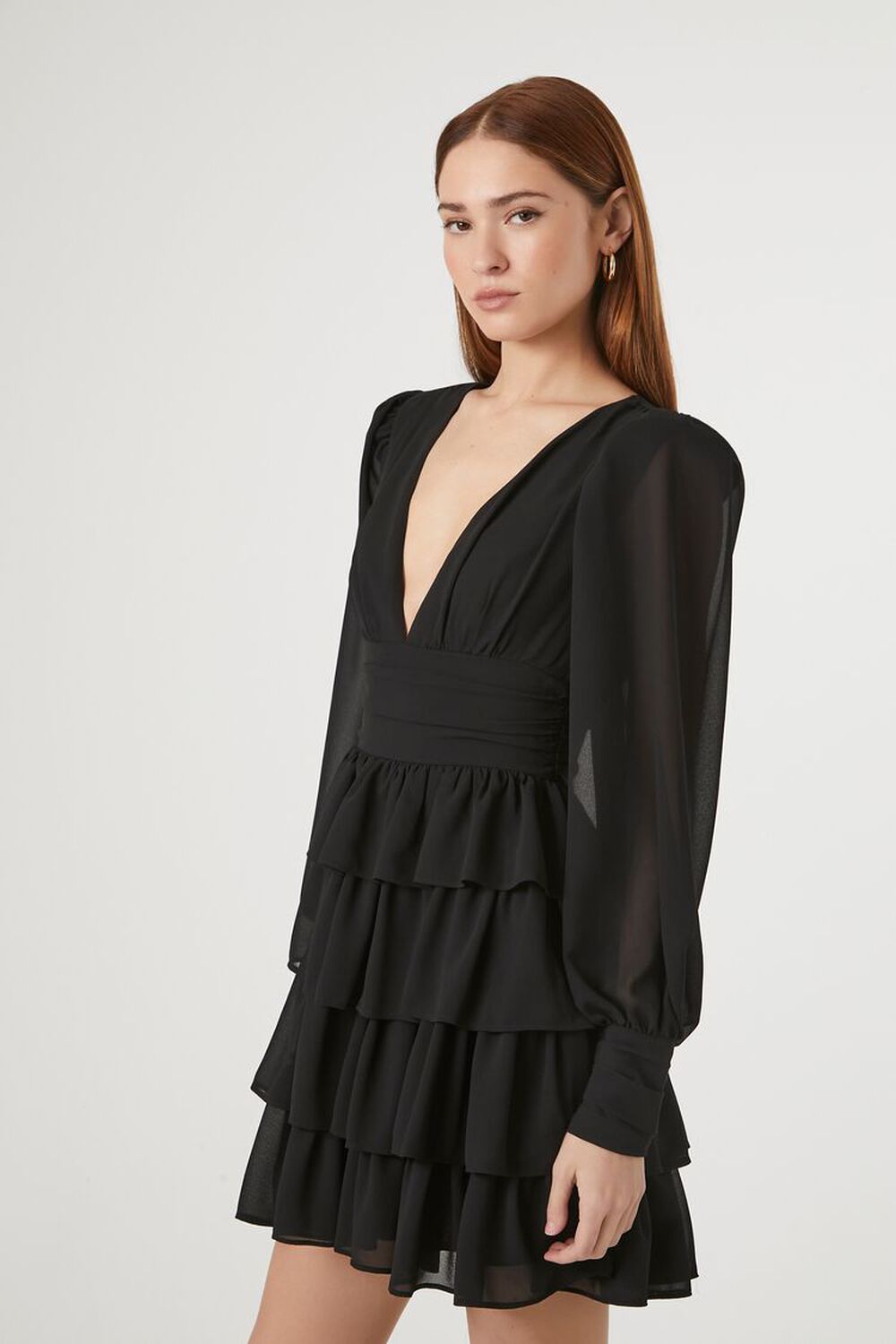 Chiffon Ruffle Mini Dress