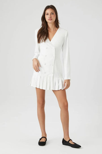 Double-Breasted Blazer Mini IVORY