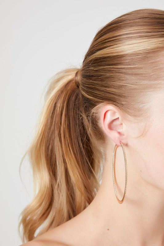 Etched Hoop Earrings Gold