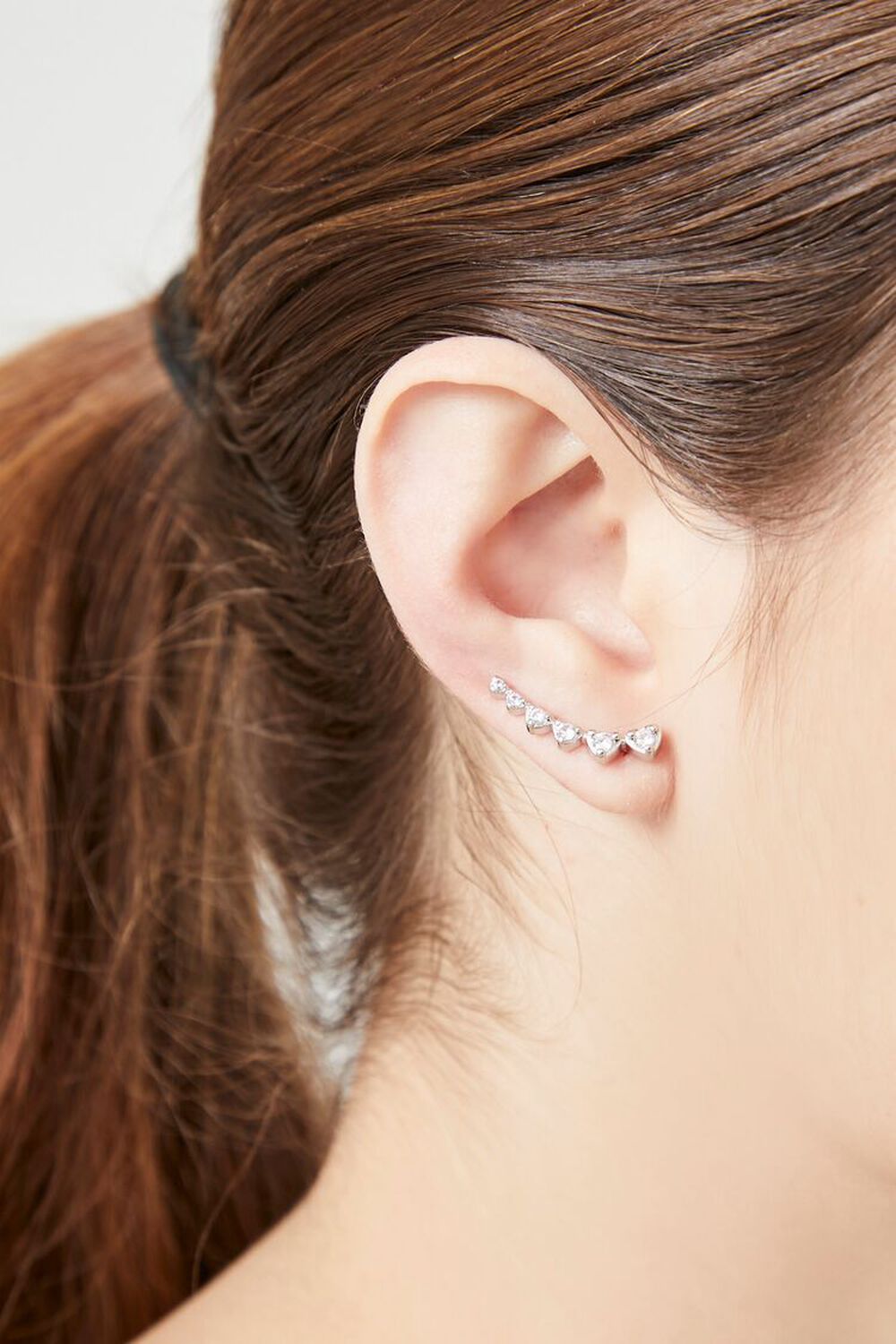 Faux Gem Heart Ear Crawler