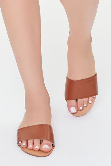 Faux Leather Slip-On Brown