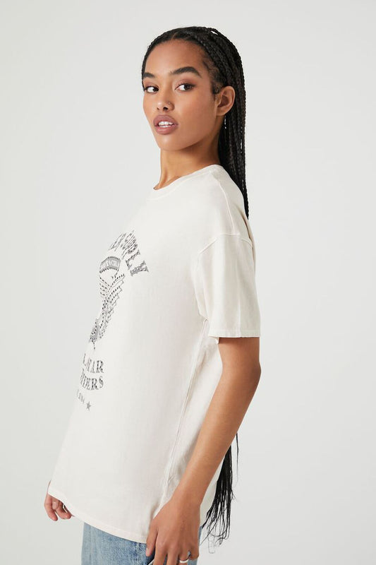 Forever21 Biker Supply Graphic Tee Taupe