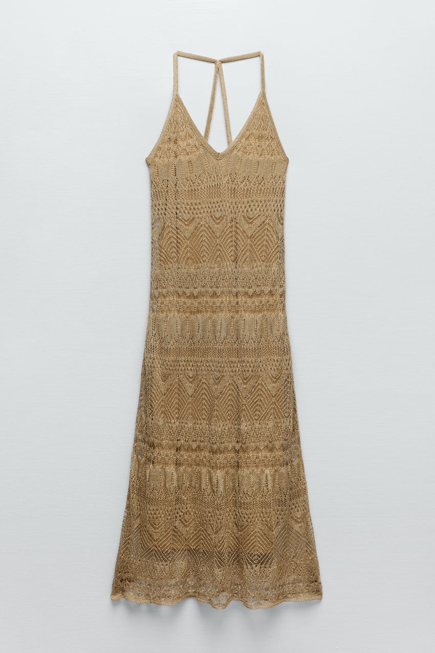 METALLIC THREAD OPENWORK DRESS