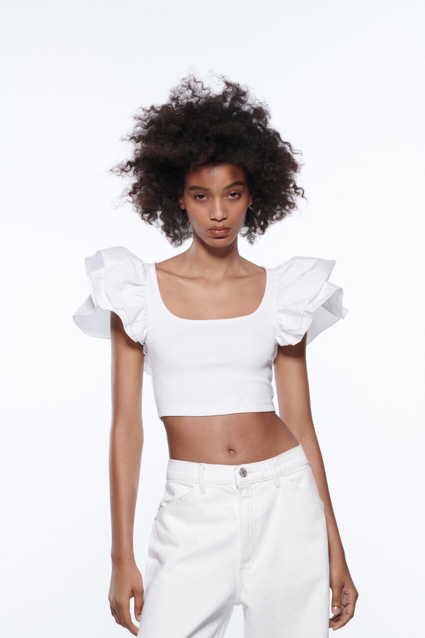 RUFFLED RIB TOP