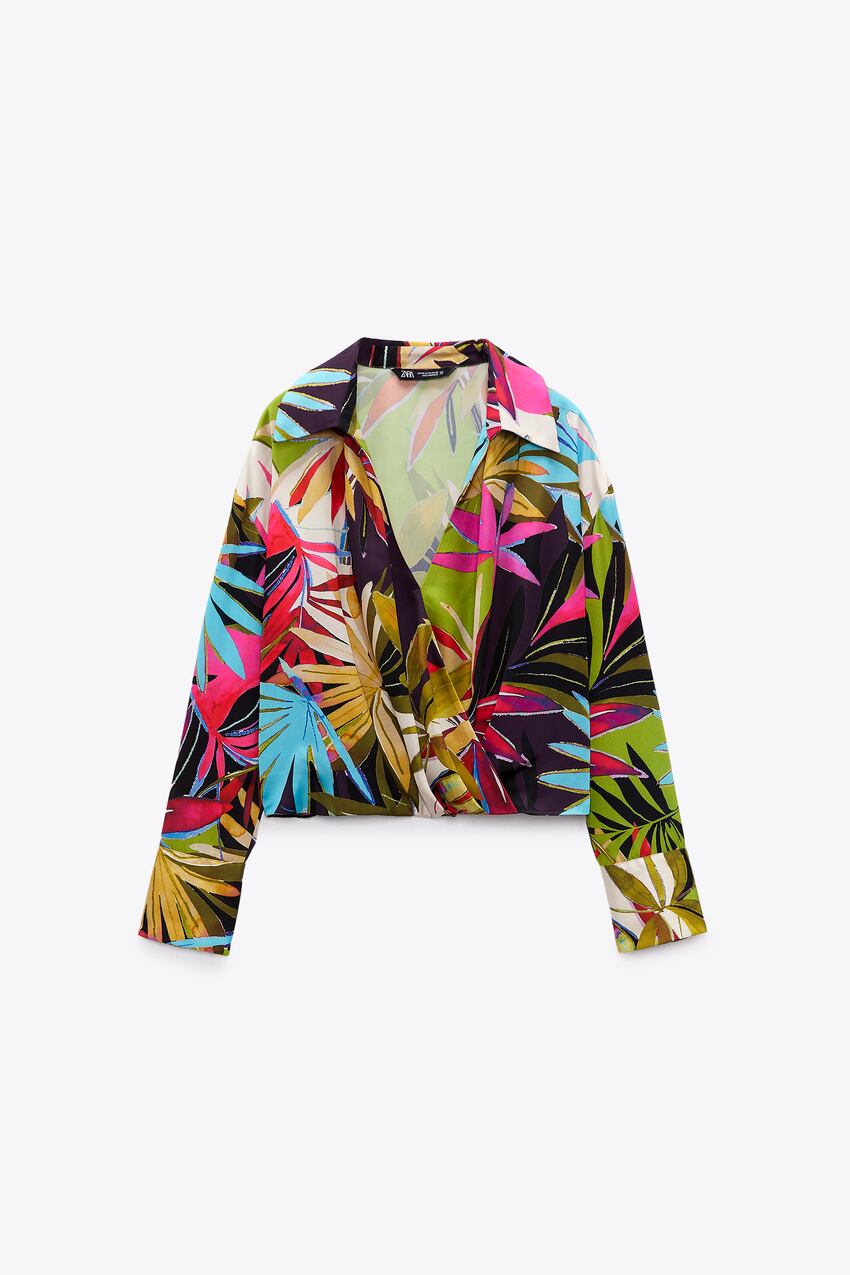 TROPICAL PRINT BLOUSE