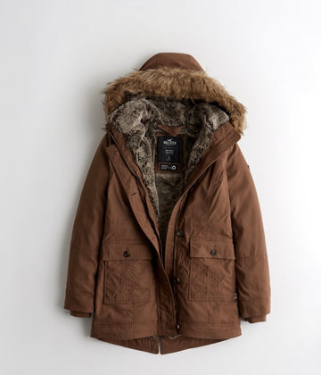 Teddy-Lined Parka Brown