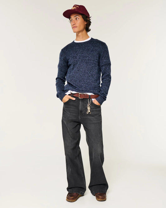 Jersey Crew Sweater Heather Navy