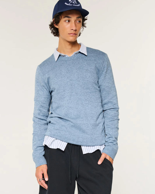 Jersey Crew Sweater Light Heather Blue