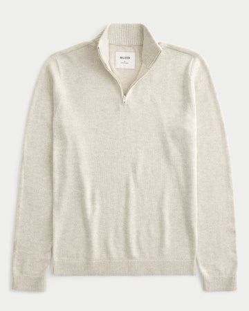 Quarter-Zip Icon Sweater Heather Cream