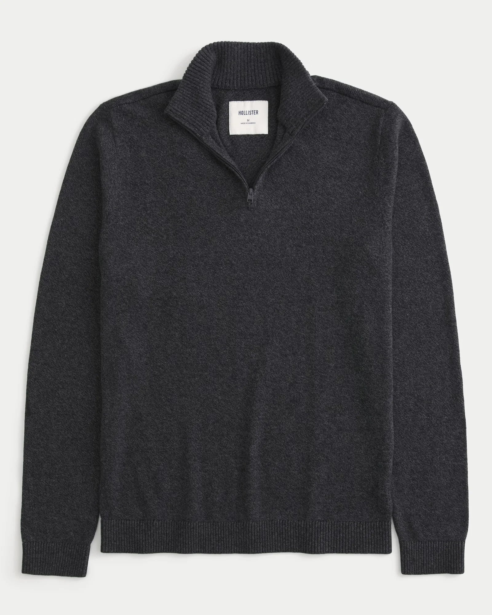 Quarter-Zip Icon Sweater Heather Black