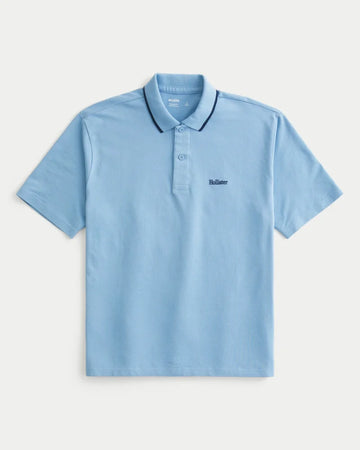 Hollister Relaxed Logo Polo Light Blue