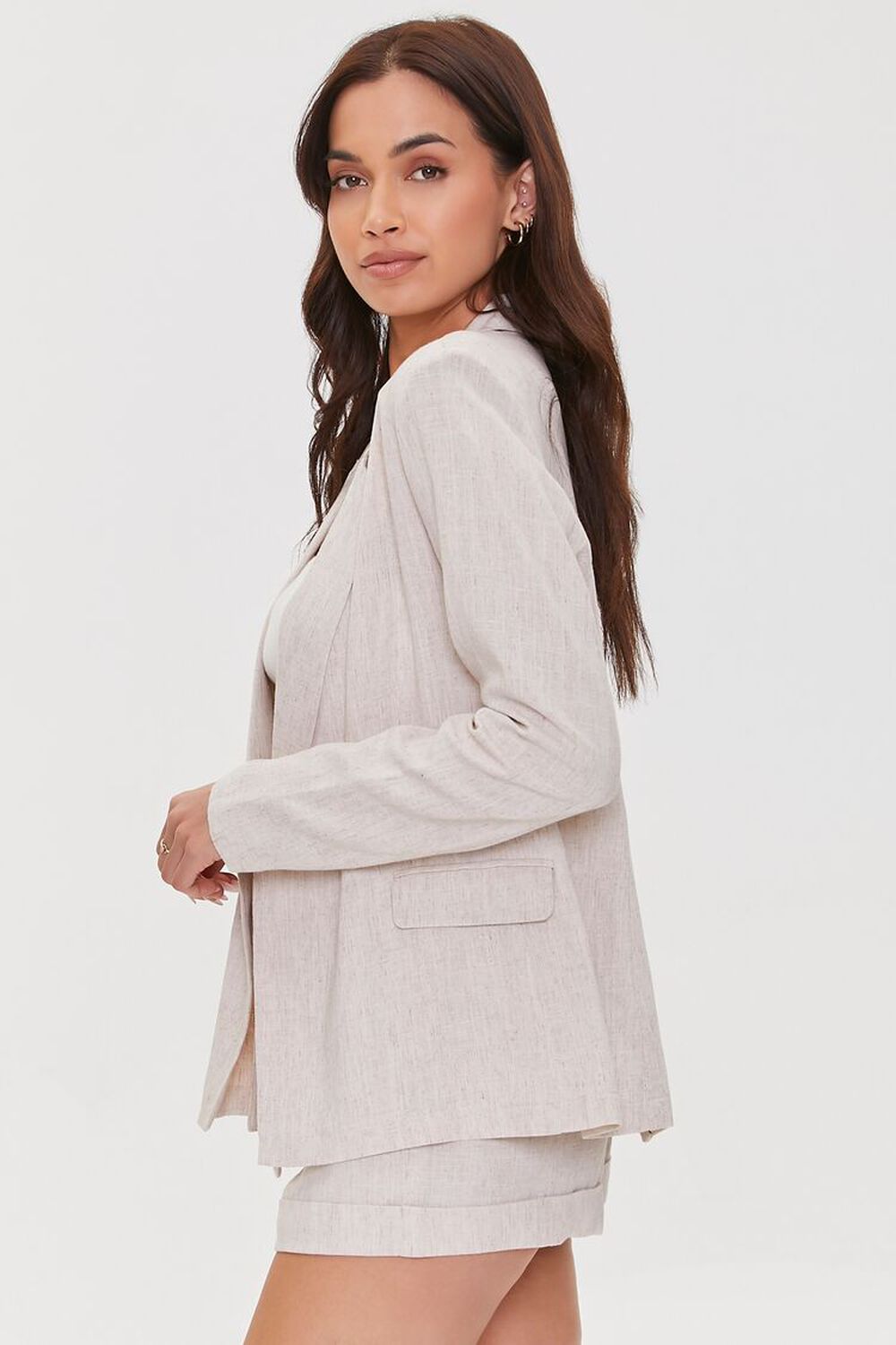 Notched Linen-Blend Blazer