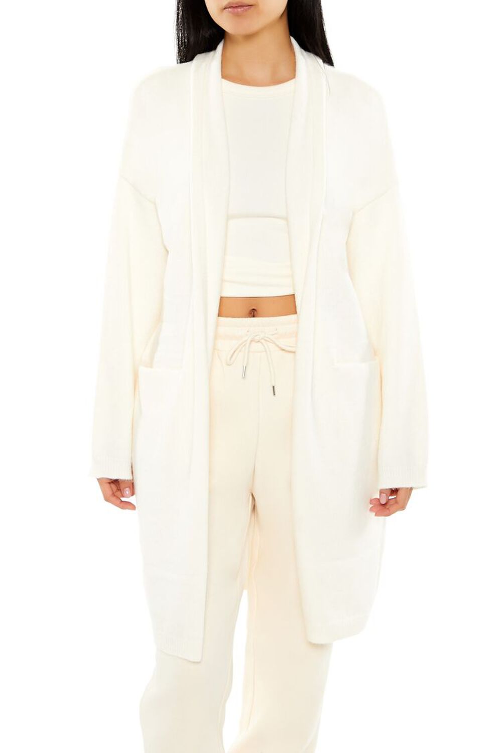 Open-Front Cardigan Sweater White