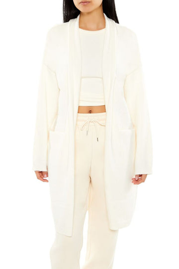Open-Front Cardigan Sweater White