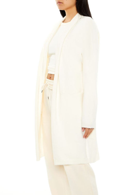 Open-Front Cardigan Sweater White