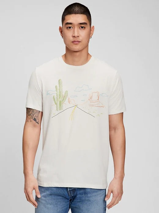 Graphic T Carls Stone Gray