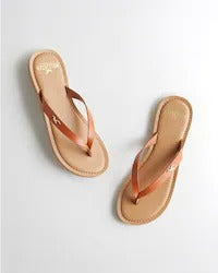 FAUX LEATHER FLIP FLOPS Light Brown