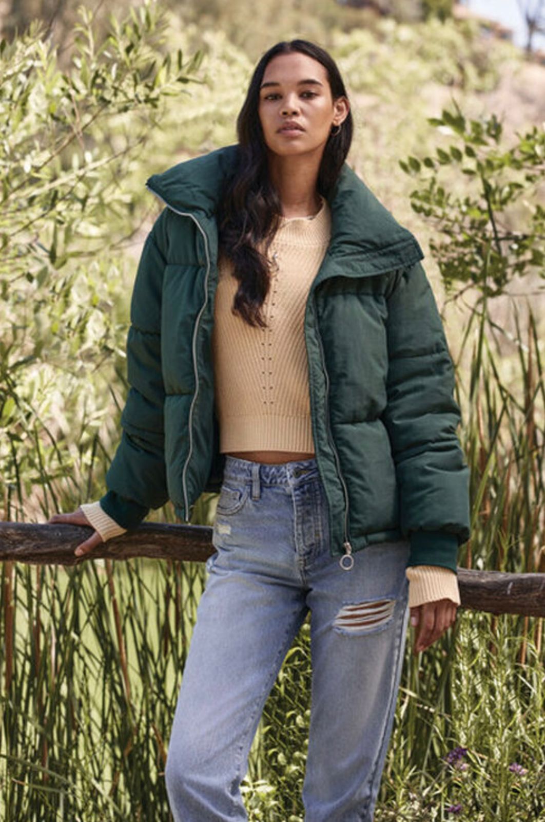 Quilted Puffer Jacket Hunter Green