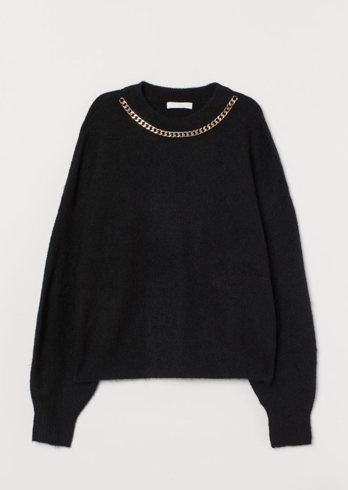 Chain-detail Sweater Black