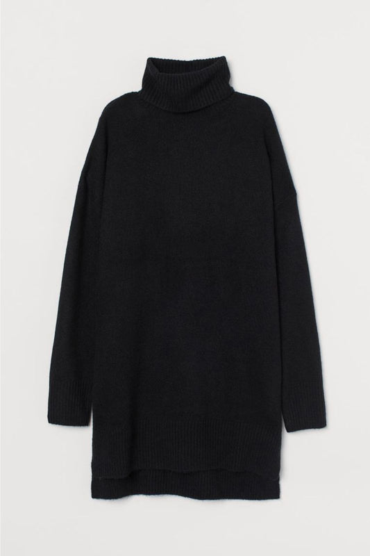Knit Turtleneck Sweater Dark Gray Melange