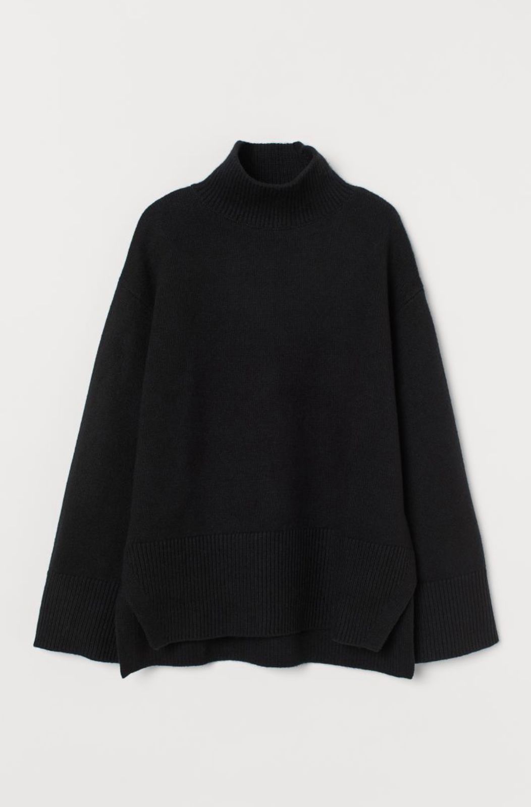 Knit Turtleneck Sweater Dark Gray Melange