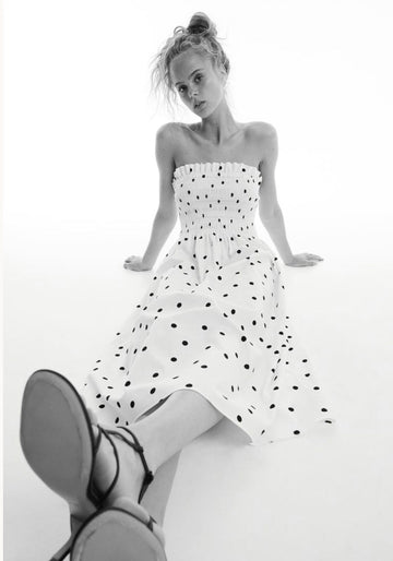 Smocked Bodice Dress Dotted