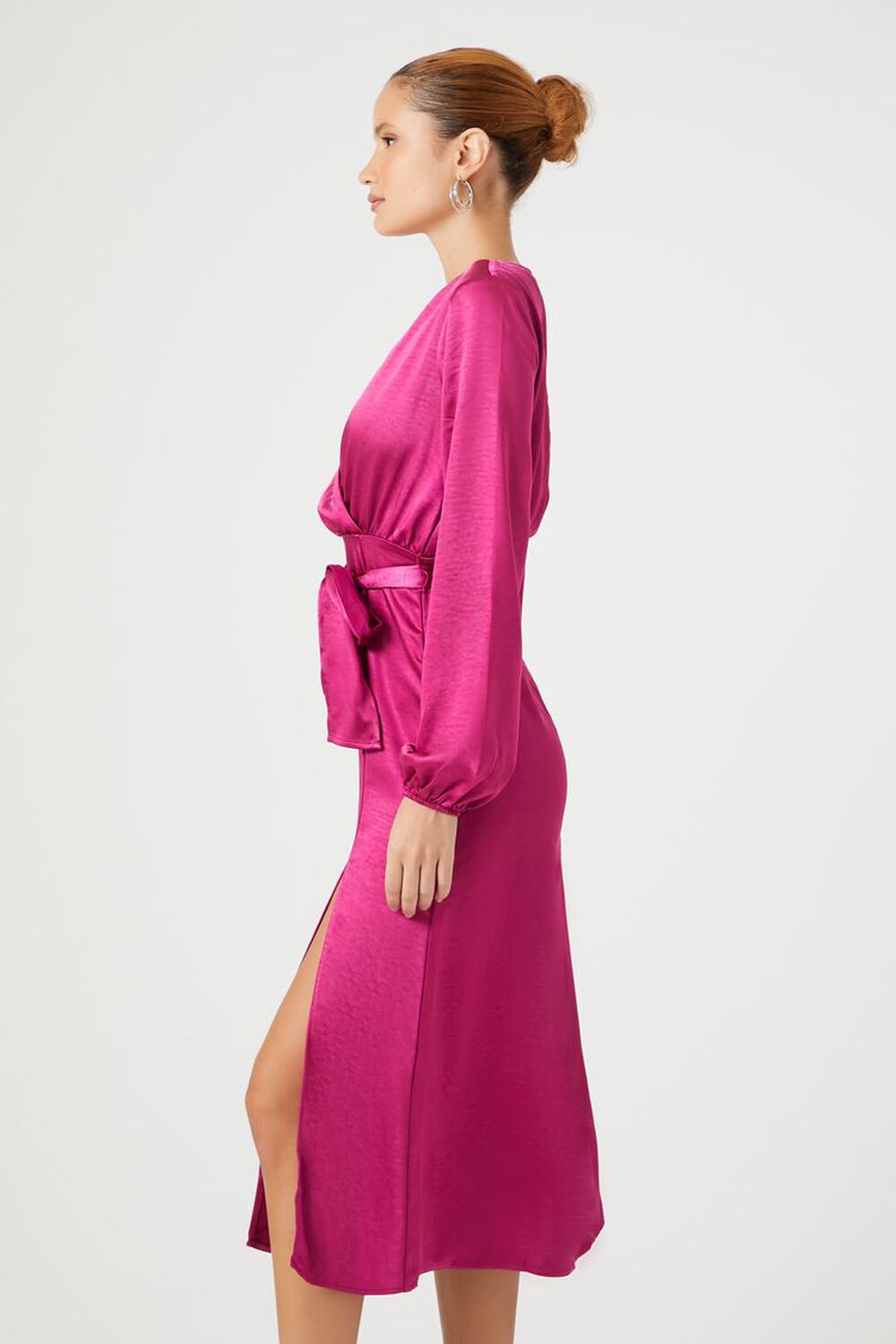 Satin Maxi Wrap Dress