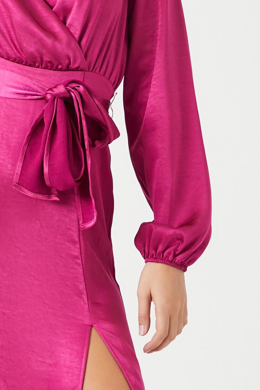 Satin Maxi Wrap Dress