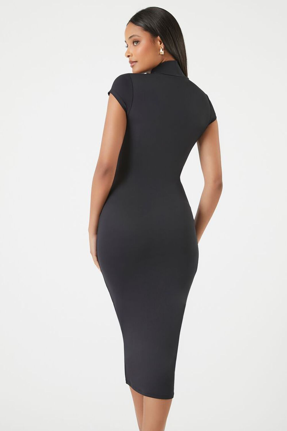 Turtleneck Bodycon Contour Sculpt Midi Dress