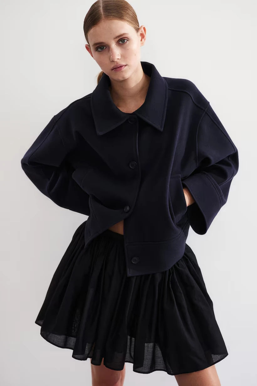 Felted Jacket Navy Blue
