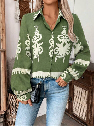 SHEIN LUNE Casual Shirt Army Green