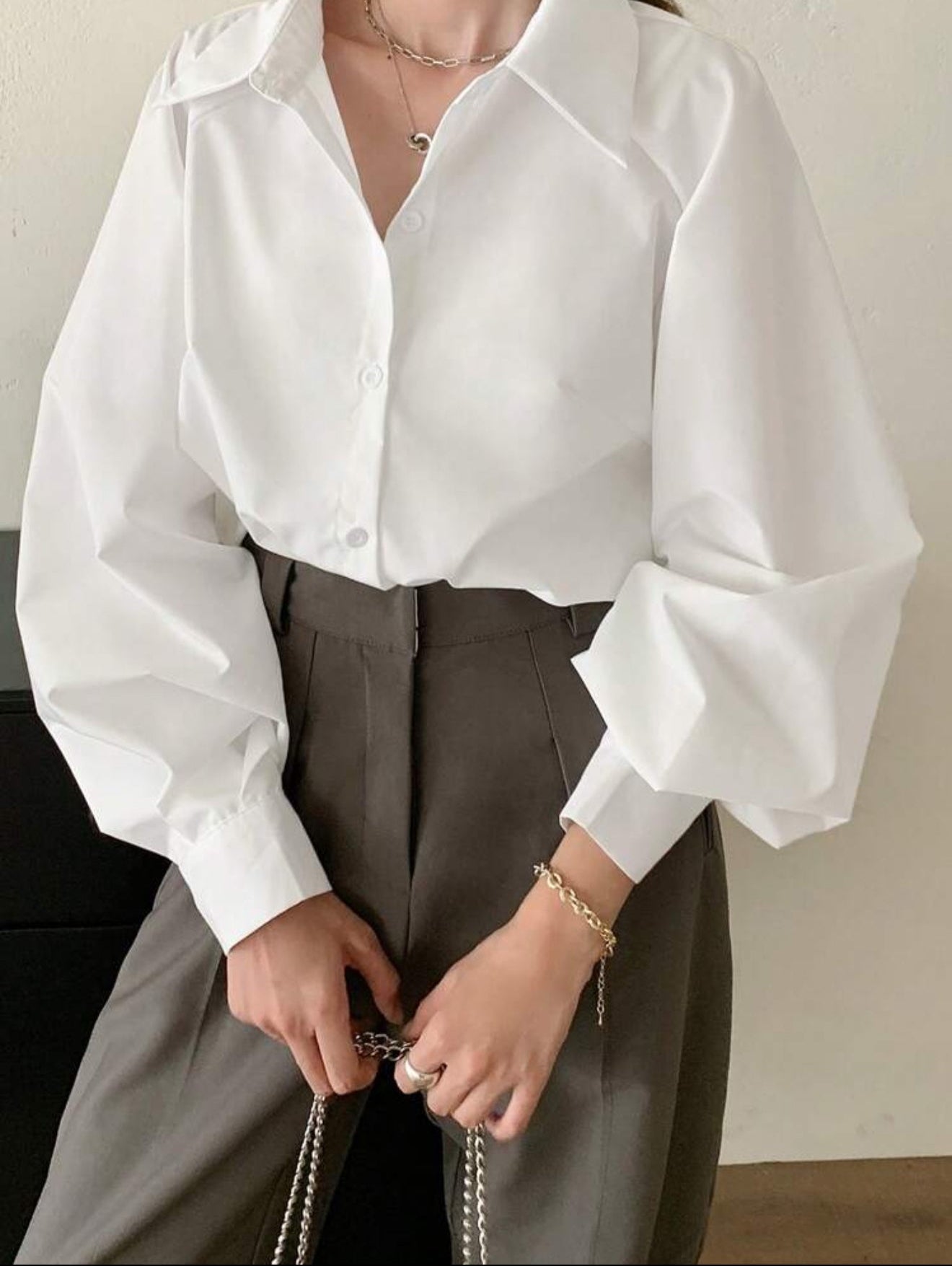 SHEIN INAWLY Casual Shirt White