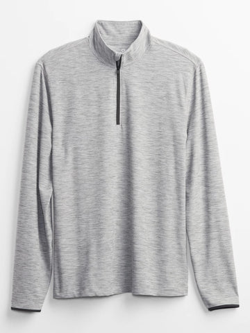 GapFit All Day Quarter-Zip T-Shirt Antique Pewter