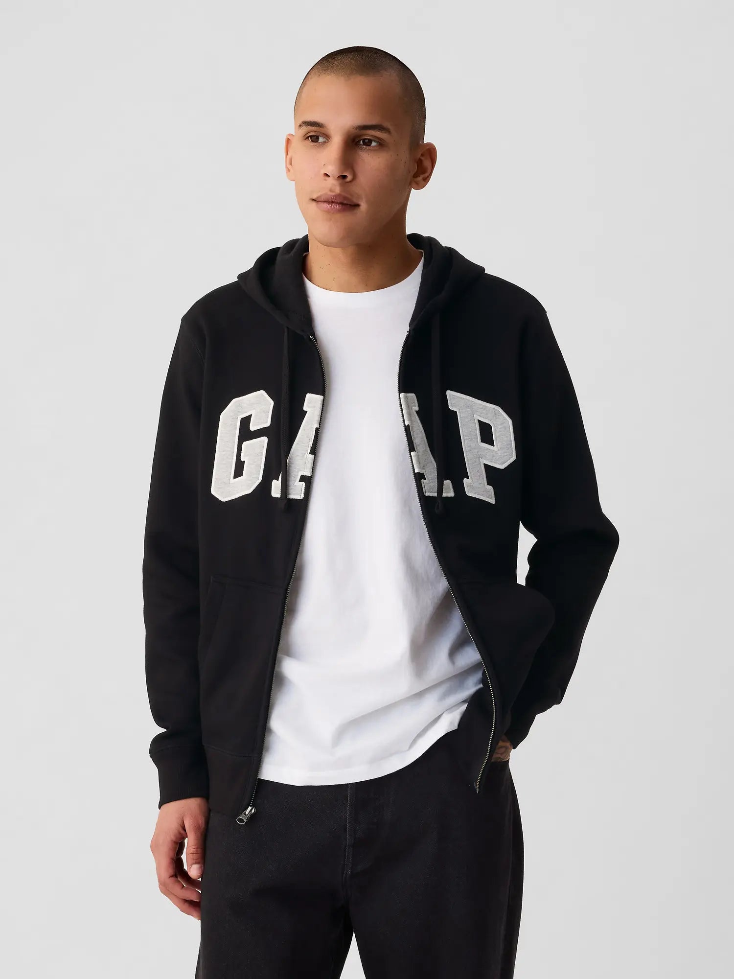 Gap Logo Zip Hoodie Black