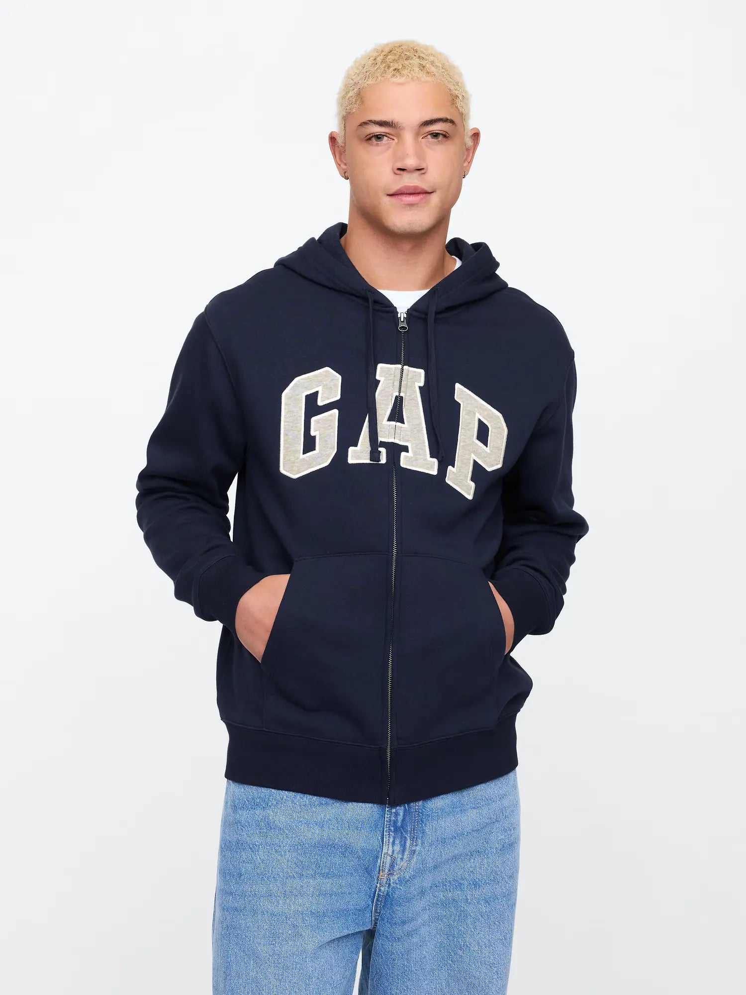 Gap Logo Zip Hoodie Tapestry Navy