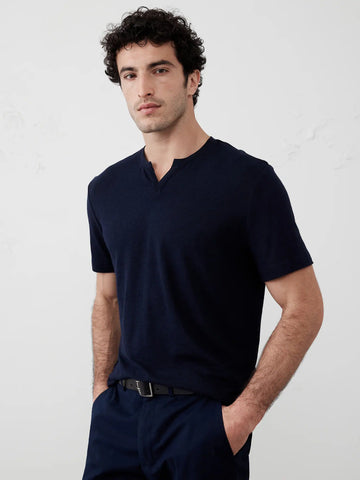 Linen - Blend Notch Preppy Navy